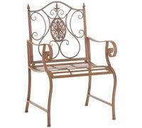 CLP Sedia Giardino Punjab in Ferro Laccato I Sedia Nostalgica Alto Schienale I Sedia Stile Rustico Esterno, Colore:Antico Marrone