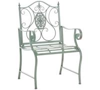 CLP Sedia Giardino Punjab in Ferro Laccato I Sedia Nostalgica Alto Schienale I Sedia Stile Rustico Esterno, Colore:Antico-Verde