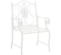 CLP Sedia Giardino Punjab in Ferro Laccato I Sedia Nostalgica Alto Schienale I Sedia Stile Rustico Esterno, Colore:Bianco