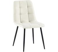 CLP Sedia da pranzo Antibes I Sedia imbottita con rivestimento in tessuto I Con protezioni per il pavimento, Colore:crema