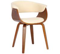 CLP Bruce Chair I Sedia da pranzo con comodo rivestimento in ecopelle, Colore:crema