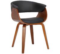 CLP Bruce Chair I Sedia da pranzo con comodo rivestimento in ecopelle, Colore:nero