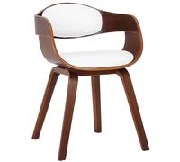 CLP Sedia da pranzo ergonomica Kingston, schienale imbottito, similpelle, legno, portata max 150 kg, Colore:noce/bianco
