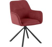CLP Sedia da pranzo girevole Tipton in velluto a coste, poltroncina con braccioli e schienale, rotazione 180°, portata 150 kg Colore:bordeaux
