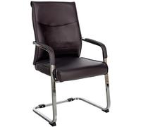 CLP Sedia Visitatore A Sbalzo Hobart I Rivestimento In Tessuto O Similpelle, Struttura Cromata E Braccioli Imbottiti, Colore:marrone, Materiale:Ecopelle