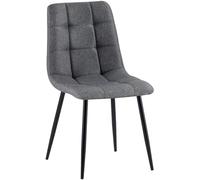 CLP Sedia da pranzo Antibes I Sedia imbottita con rivestimento in tessuto I Con protezioni per il pavimento, Colore:grigio scuro