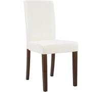 CLP Sedia da Pranzo Imbottita con Schienale INA, Sedia da Cucina con Rivestimento in Corda, Robusta Struttura in Legno, Colore:Crema, Colore del Telaio:Antico Scuro