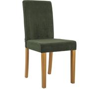 CLP Sedia da Pranzo Imbottita con Schienale INA, Sedia da Cucina con Rivestimento in Corda, Robusta Struttura in Legno, Colore:Verde, Colore del Telaio:Antico Chiaro