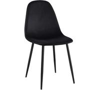 CLP Sedia Da Cucina Napier Imbottita I Fodera A Scelta Similpelle Tessuto O Velluto I Telaio ResistenteIn Metallo, Colore:nero, Materiale:Velluto