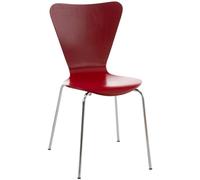 Sedia da Pranzo Impilabile Calisto in Legno E Telaio in Metallo I Sedia Conferenza E Riunioni I Altezza Seduta 45 CM, Colore:Rosso