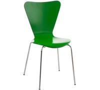 CLP Sedia da Pranzo Impilabile Calisto in Legno E Telaio in Metallo I Sedia Conferenza E Riunioni | Altezza Seduta 45 CM, Colore:Verde