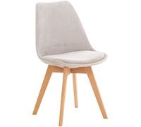 CLP Sedia da pranzo Linares Plastic I Tessuto I Velluto I Corda I Aspetto pelle I Poltrona con struttura in legno, Colore:grigio chiaro, Materiale:Velluto