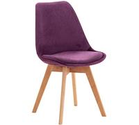 CLP Sedia da Pranzo Linares Plastic I Tessuto I Velluto I Corda I Aspetto Pelle I Poltrona con Struttura in Legno, Colore:Viola, Materiale:Velluto
