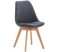 CLP Sedia da pranzo Linares Plastic I Tessuto I Velluto I Corda I Aspetto pelle I Poltrona con struttura in legno, Colore:grigio scuro, Materiale:Stoffa