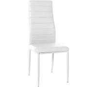CLP Sedia da pranzo Mayfair I Sedia da cucina con struttura a quattro gambe, Colore:bianco, Materiale:Ecopelle