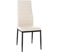 CLP Sedia da pranzo Mayfair I Sedia da cucina con struttura a quattro gambe, Colore:crema, Materiale:Ecopelle