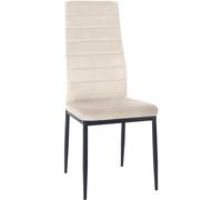 CLP Sedia da pranzo Mayfair I Sedia da cucina con struttura a quattro gambe, Colore:crema, Materiale:Velluto