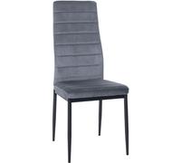 CLP Sedia da pranzo Mayfair I Sedia da cucina con struttura a quattro gambe, Colore:grigio chiaro, Materiale:Velluto