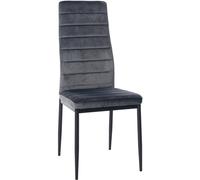 CLP Sedia da pranzo Mayfair I Sedia da cucina con struttura a quattro gambe, Colore:grigio, Materiale:Velluto