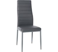CLP Sedia da pranzo Mayfair I Sedia da cucina con struttura a quattro gambe, Colore:grigio, Materiale:Ecopelle