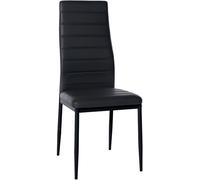 CLP Sedia da pranzo Mayfair I Sedia da cucina con struttura a quattro gambe, Colore:nero, Materiale:Ecopelle