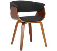 CLP Bruce Chair I Sedia da pranzo con rivestimento in tessuto confortevole, Colore:nero, Colore del telaio:noce