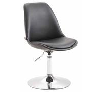 CLP Sedia da Pranzo Regolabile Maverick in Similpelle I Sedia Design Rosa Scandinavo con Base Tonda in Metallo, Colore:Nero, Colore del Telaio:Cromo