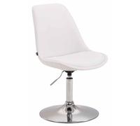 CLP Sedia da Pranzo Regolabile Maverick in Similpelle I Sedia Design Rosa Scandinavo con Base Tonda in Metallo, Colore:Bianco, Colore del Telaio:Cromo