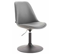 CLP Sedia da Pranzo Regolabile Maverick in Similpelle I Sedia Design Rosa Scandinavo con Base Tonda in Metallo, Colore:Grigio, Colore del Telaio:Nero