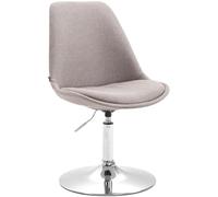 CLP Sedia Da Pranzo Regolabile Maverick In Stoffa I Sedia Design Rosa Scandinavo Base Tonda In Metallo, Colore:grigio, Colore del telaio:cromo