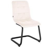 CLP Sedia da pranzo Vermont I Con rivestimento in velluto I Sedia a sbalzo imbottita, Colore:crema