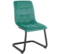 CLP Sedia da pranzo Vermont I Con rivestimento in velluto I Sedia a sbalzo imbottita, Colore:verde