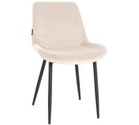 CLP Sedia da Pranzo Victoria I Sedia Imbottita con Rivestimento in Velluto I con Protezioni per Il Pavimento, Colore:Crema