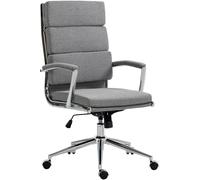 CLP Sedia Da Ufficio Cleveland - Ergonomica, Regolabile In Altezza Con Funzione Dondolo, Sedia Direzionale Con Struttura Cromata Colore:grigio;Materiale:Stoffa