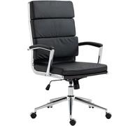 CLP Sedia Da Ufficio Cleveland - Ergonomica, Regolabile In Altezza Con Funzione Dondolo, Sedia Direzionale Con Struttura Cromata Colore:nero;Materiale:Ecopelle