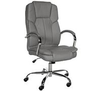 CLP Sedia Da Ufficio Ergonomica BIG Xanthos I XXL Comfort Con Funzione Dondolo E Braccioli I Rivestimento In Ecopelle, Portata Fino A 210 kg, Colore:grigio