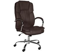 CLP Sedia Da Ufficio Ergonomica BIG Xanthos I XXL Comfort Con Funzione Dondolo E Braccioli I Rivestimento In Ecopelle, Portata Fino A 210 kg, Colore:marrone