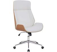 CLP Sedia da ufficio ergonomica con braccioli Varel, sedia da scrivania con struttura moderna girevole e regolabile in altezza | Colore natura/bianco