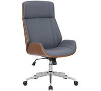 CLP Sedia da ufficio ergonomica con braccioli Varel, sedia da scrivania con struttura moderna girevole e regolabile in altezza, Colore:noce/grigio