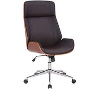 CLP Sedia da Ufficio Varel ergonomica girevole regolabile 44-52 cm similpelle noce/marrone