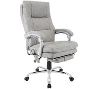 CLP Sedia da ufficio ergonomica con funzione massaggiante Sirba, sedia da scrivania con riscaldamento e poggiapiedi, supporto fino a 150 kg, Colore:grigio