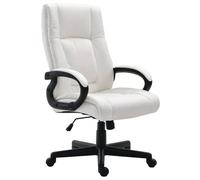 CLP Sedia da ufficio ergonomica con rotelle e regolazione in altezza, sedia direzionale regolabile in altezza, sedia girevole Sparta, Colore:bianco
