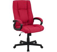 CLP Sedia da ufficio ergonomica con rotelle e regolazione in altezza, sedia direzionale regolabile in altezza, sedia girevole Sparta, Colore:rosso