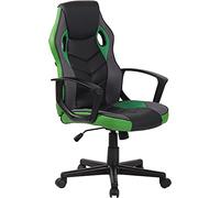 CLP Sedia Da Ufficio Ergonomica Con Ruote Glendale I Poltrona Gamer Multicolore Con Fodera In Similpelle I Regolabile E Con Schienale Alto, Colore:nero/verde