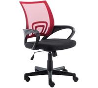 CLP Sedia da Ufficio Genius I Sedia da scrivania Regolabile in Altezza con Rivestimento in Rete, Colore:Rosso