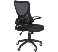 CLP Sedia da ufficio Hudson I Sedia direzionale ergonomica con supporto lombare I Sedia girevole con base a stella e braccioli I Capacità di car, Colore:nero