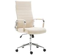 CLP - Sedia Ufficio Girevole Kolumbus in Tessuto I Sedia Scrivania Ergonomica con Alto Schienale I Sedia Studio Regolabile con Braccioli Crema - SPEDIZIONE GRATUITA