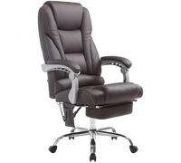 CLP Sedia da ufficio Pacific in ecopelle I funzione massaggio I ergonomica, girevole a 360° con poggiapiedi, Colore:marrone