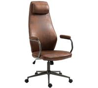 CLP Sedia Da Ufficio Pocatello Industrial Loft Antique Style I Sedia Girevole Per Computer Con Funzione Dondolo, Colore:cognac