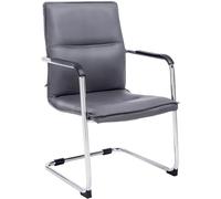 CLP Sedia Da Ufficio Seattle I Comoda Sedia Visitatore Con Rivestimento In Ecopelle I Design Moderno, Con Protezione Per Il Pavimento, Colore:grigio